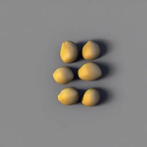 Image similar to 3 d render of 2 walnuts with eyes glaring at someone sitting down