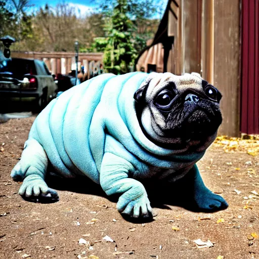 Image similar to a Tardigrade Pug Hybrid, A tardigrade that looks like a pug, afternoon hangout, good times photograph, candid