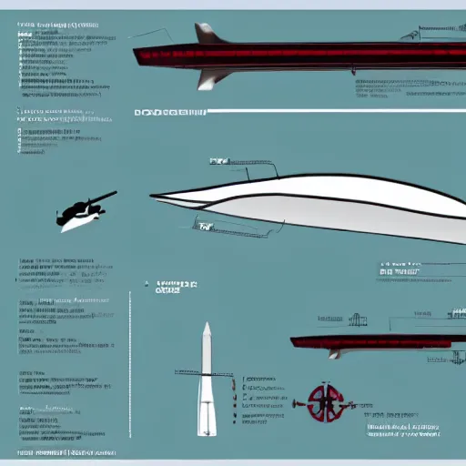 Prompt: Diagram of a nuclear submarine