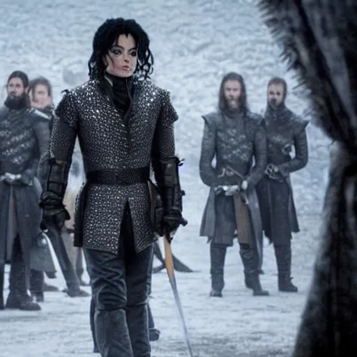 Image similar to michael jackson in game of thrones, photography, tv show, hbo,