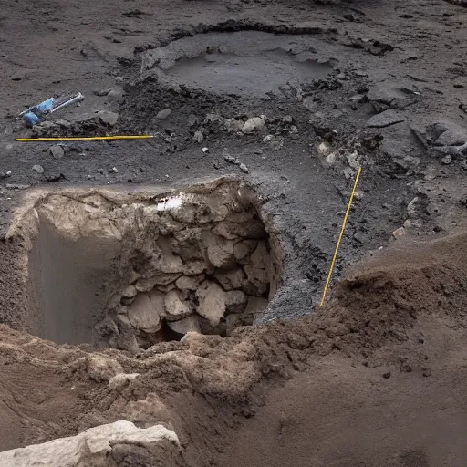 Image similar to the photo of excavations to the core of the Earth, detailed, 8K