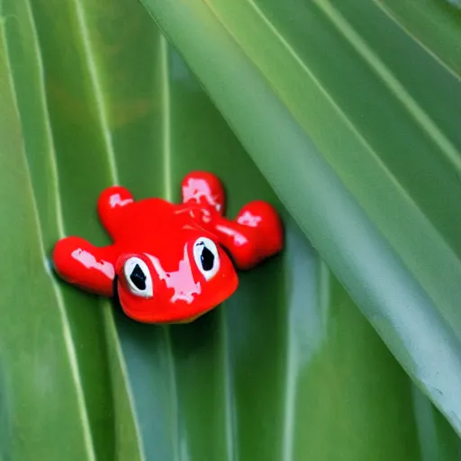 Prompt: a big red frog