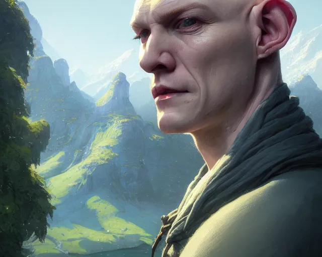 Prompt: highly detailed portrait of anthony carrigan as a bald elf, in gta v, stephen bliss, unreal engine, fantasy art by greg rutkowski, loish, rhads, ferdinand knab, makoto shinkai and lois van baarle, ilya kuvshinov, rossdraws, tom bagshaw, global illumination, radiant light, detailed and intricate environment