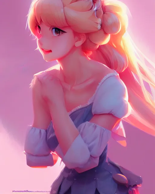 Image similar to princess peach, portrait shinkai makoto studio ghibli studio key hideaki anno sakimichan stanley artgerm lau rossdraws james jean marc simonetti elegant highly detailed digital painting artstation pixiv