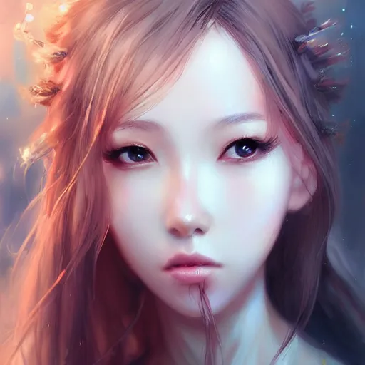 Image similar to realistic beautiful gorgeous natural cute fantasy warrior girl art drawn full HD 4K highest quality in artstyle by professional artists WLOP, Taejune Kim, yan gisuka, JeonSeok Lee, artgerm, Ross draws, Zeronis, Chengwei Pan on Artstation