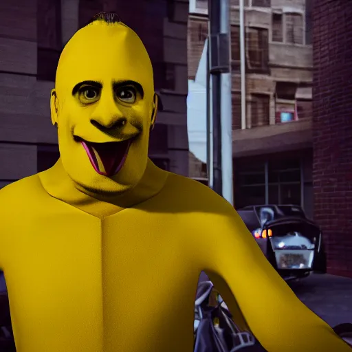 Prompt: banana man as a real person, photorealistic, cinematic