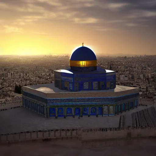 Prompt: Dome of the Rock Cinematic, ultra-detailed, ultra-realistic, realism, ambient light