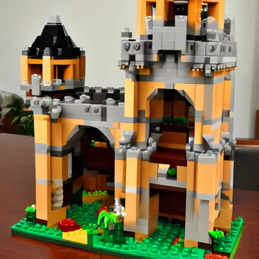Prompt: enormous castle lego set