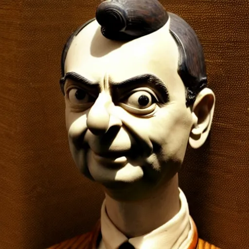 Image similar to antique sculpture of mr. bean