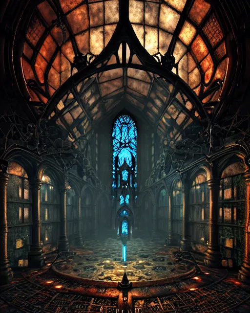 Image similar to steam necropolis, memento mori, gothic, neo - gothic, art nouveau, hyperdetailed copper patina medieval icon, stefan morrell, philippe druillet, ralph mcquarrie, concept art, steampunk, unreal engine, detailed intricate environment, octane render, moody atmospherics, volumetric lighting, ultrasharp, ominous, otherworldly