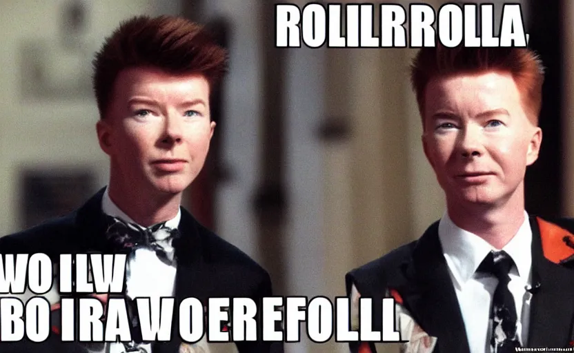 Rick astley rickroll meme, ultrarealistic, garden, Stable Diffusion