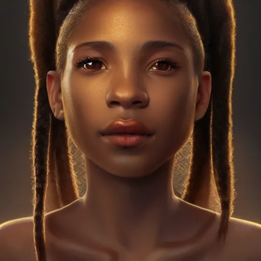 Image similar to a photorealistic hyperrealistic, bright brown eyes, light skinned african young girl, ponytail hair, flawless face, beautiful lips, cute face, gorgeous white veil, by wlop, artgerm, greg rutwoski, alphonse mucha, beautiful dynamic dramatic low - light moody lighting, cinematic atmosphere, artstation, concept design art, octane render, 8 k