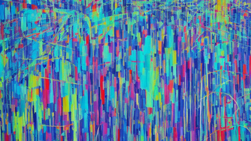 Prompt: 'The horror of Big Data' - abstract painting by Thomas Bacon