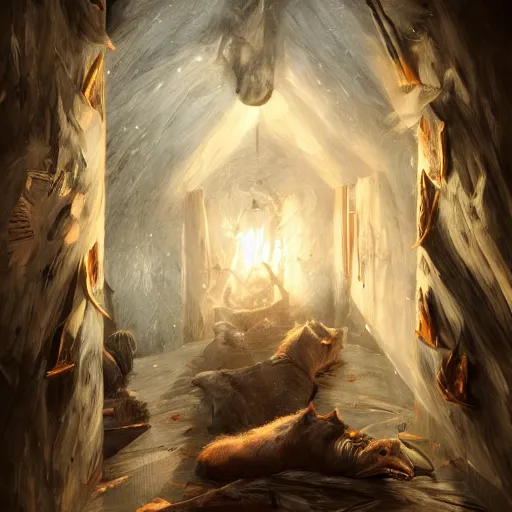 Image similar to the closet to narnia, dynamic lighting, fantasy concept art, trending on art station, stunning visuals, creative, cinematic, ultra detailed