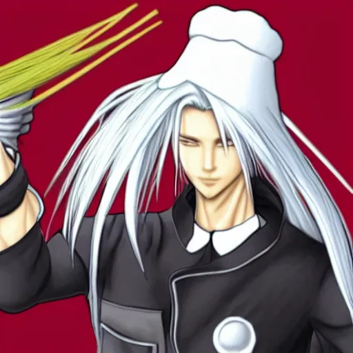 Prompt: sephiroth as a chef