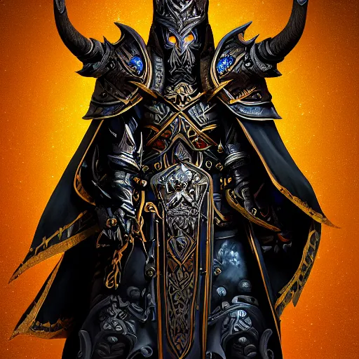 Image similar to professionally-painted ultradetailed ornate RPG award winning masterpiece illustration of beautiful symmetrical Lich King, fully clothed with black robe with silver ornates, digital airbrush painting, 3d rim light, hyperrealistic, artstation, cgsociety, kodakchrome, golden ratio
