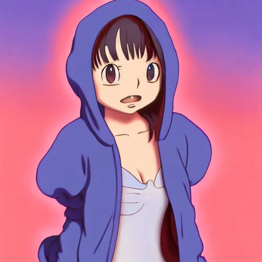 Prompt: christina ricci as a anime character, wearing a hoodie, cute wiener dog, natural lighting, path traced, highly detailed, high quality, cartoon, digital painting, by don bluth and ross tran and studio ghibli and alphonse mucha