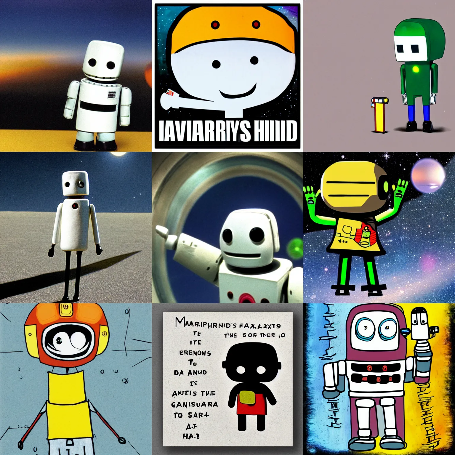 Prompt: Marvin the paranoid android the hitchhiker guide to the galaxy