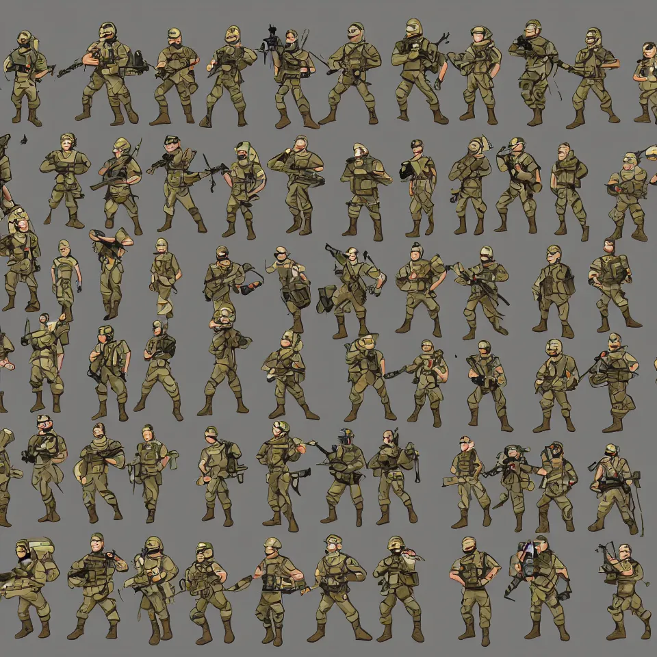 FREE Army Soldier PNG Sprites by MIUSOFT