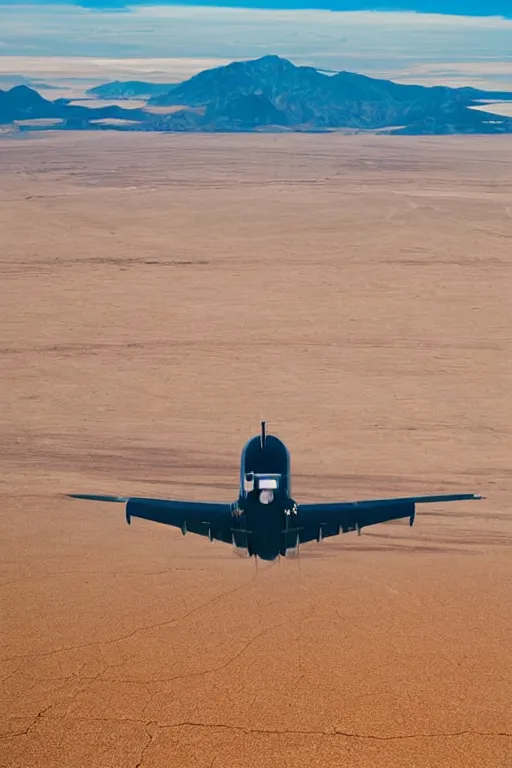 Image similar to Travel Ad, plane flying above a drying landscape