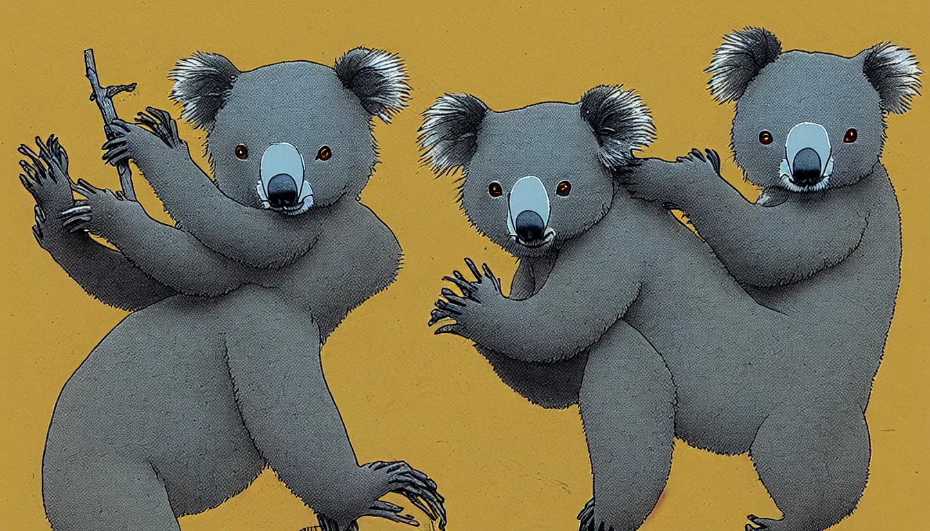 Image similar to koala bear by moebius