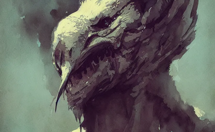 Image similar to a painting of delibirb 6 6 6 trending on artstation in the style of greg rutkowski, 3 d, watercolor, male, portrait, wisdom