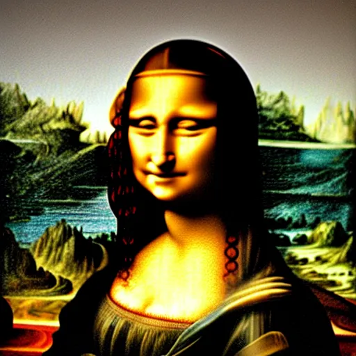 Image similar to a jigsaw puzzle of the mona lisa