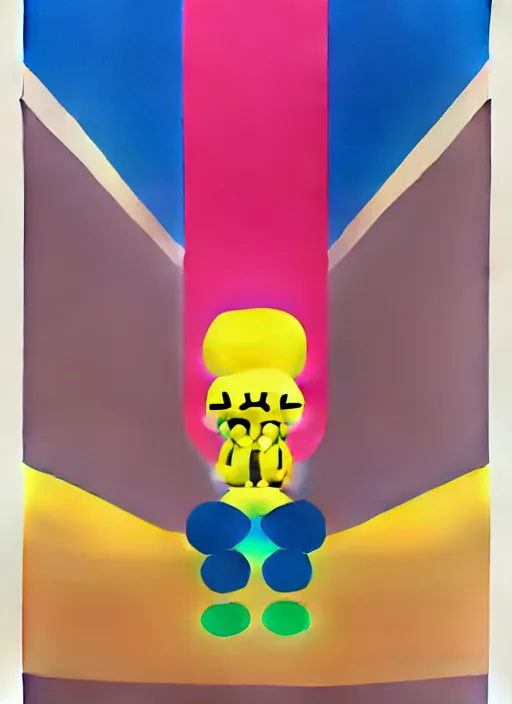 Prompt: mental health by shusei nagaoka, kaws, david rudnick, airbrush on canvas, pastell colours, cell shaded, 8 k