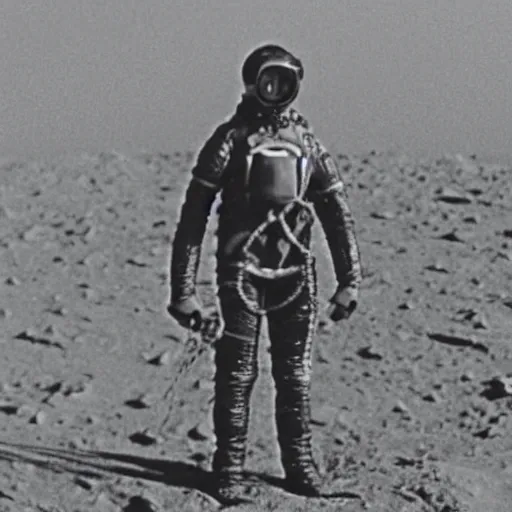 Image similar to detailed photo of a diver wearing an early diving suit on the moon. the diver is holding an electric guitar. old diving suit. early diving suit. old diving suit photos. detailed