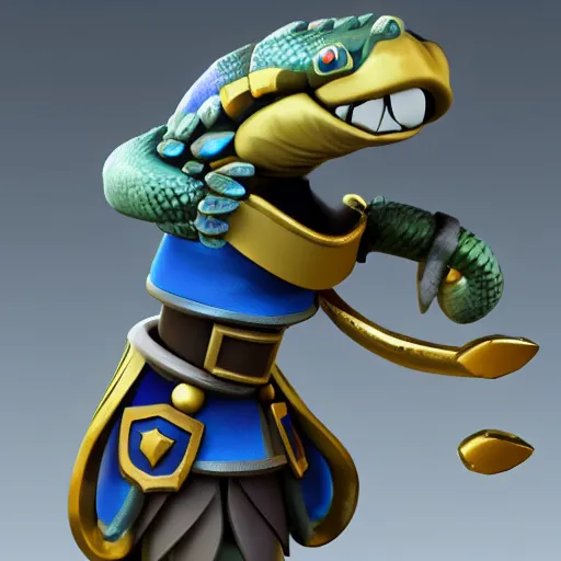 Image similar to a clash royale unit model of a snake knight