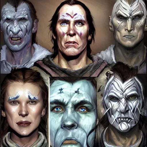 Prompt: skyrim concept art face painted by Alex Ross and Norman Rockwell