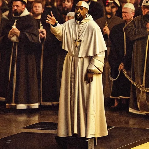 Prompt: kanye west as a medieval pope