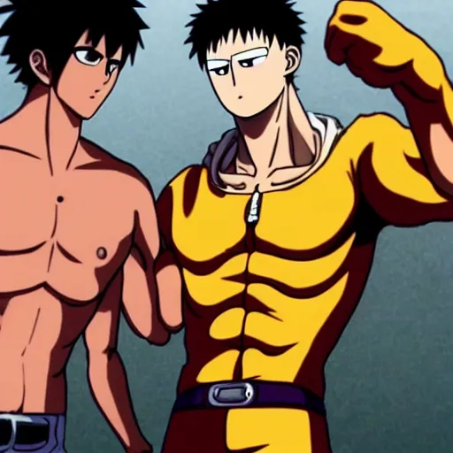 ripped shirtless saitama one punch man instagram, Stable Diffusion