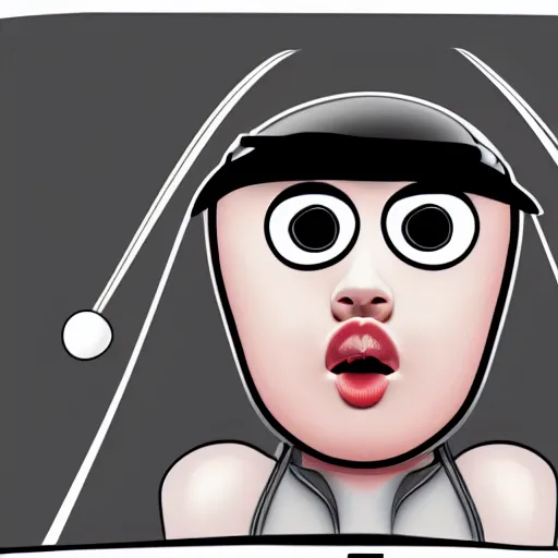 Image similar to sports car with big eyes and a pair of giant lips