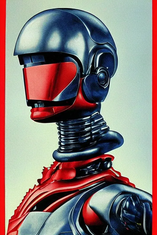 Prompt: RoboCop character from the movie RoboCop (1987) by Jan van Eyck