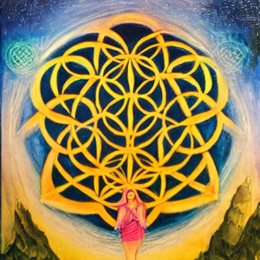 Prompt: death holding the flower of life