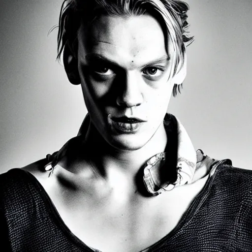 Image similar to jamie campbell bower, art, ross tran