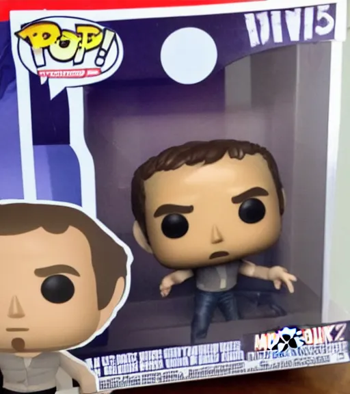 Prompt: devil mode mark zuckerberg with horns funko pop still sealed in box, ebay listing