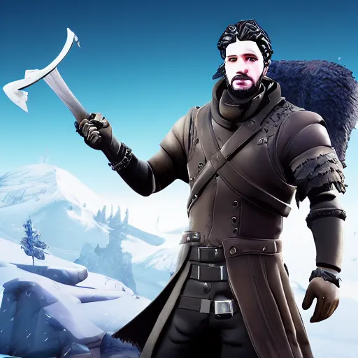 Prompt: jon snow in fortnite