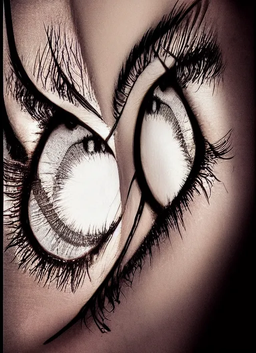 Prompt: portrait of a stunningly beautiful eye, combined and multiplied