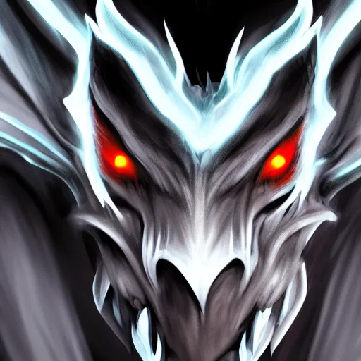 Image similar to digital art close-up bust of an anthropomorphic dragon made of shadow and darkness, fading into fog, high quality, artstation, Furaffinity, deviantart