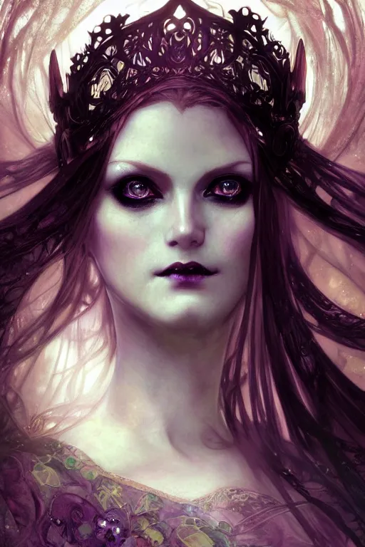 Image similar to beautiful and victorian and luxury and gothic princess Midna Twili portrait like smoky eyes+front face with light flowing hair, ultradetail face, art and illustration by tian zi and craig mullins and WLOP and alphonse mucha, fantasy, intricate complexity, human structure, human anatomy, fantasy character concept, watermark, blurry, hyperrealism 8k