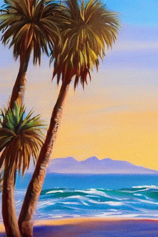 Prompt: bob ross painting of venice beach