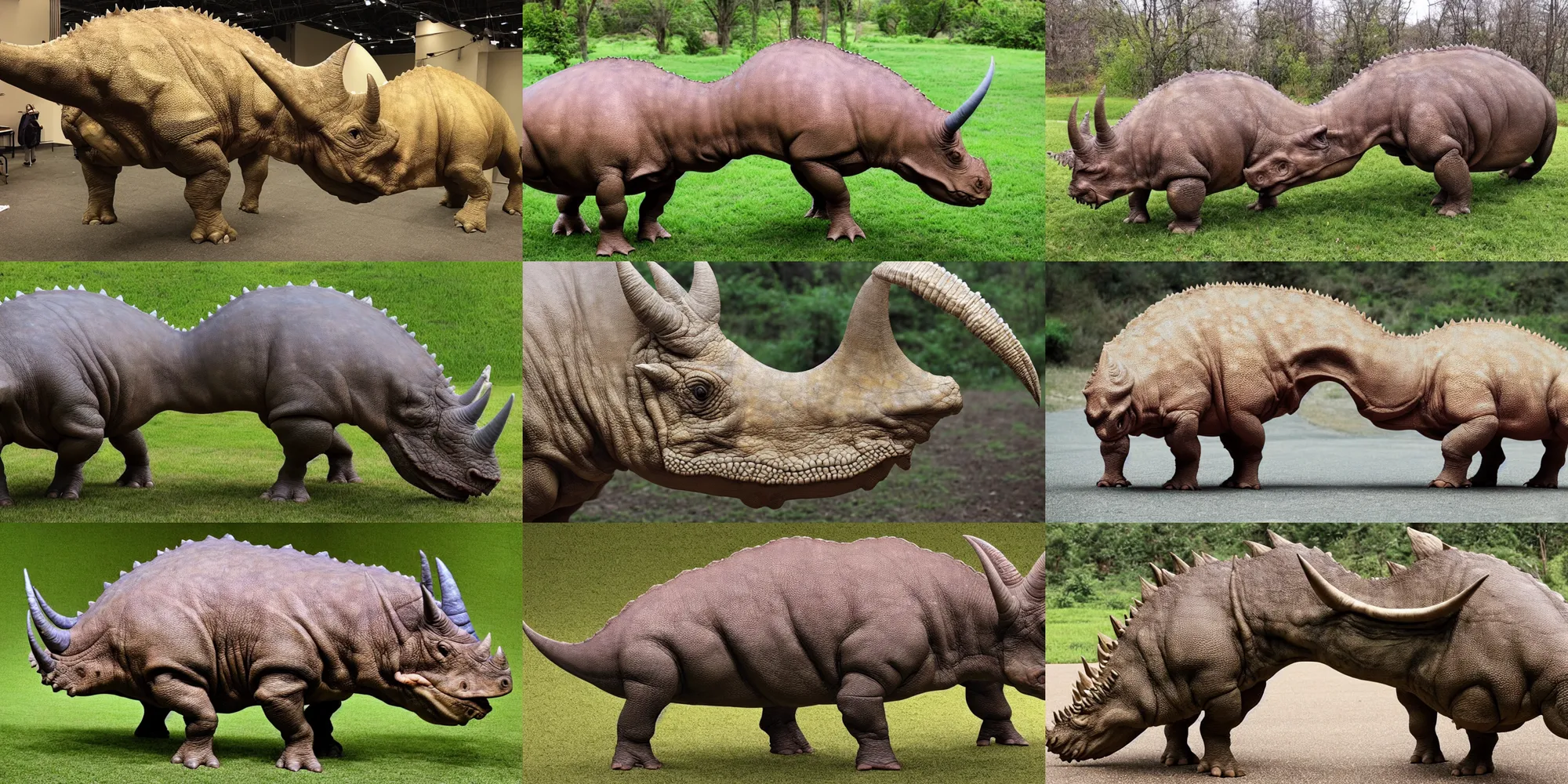 Prompt: a real life triceratops