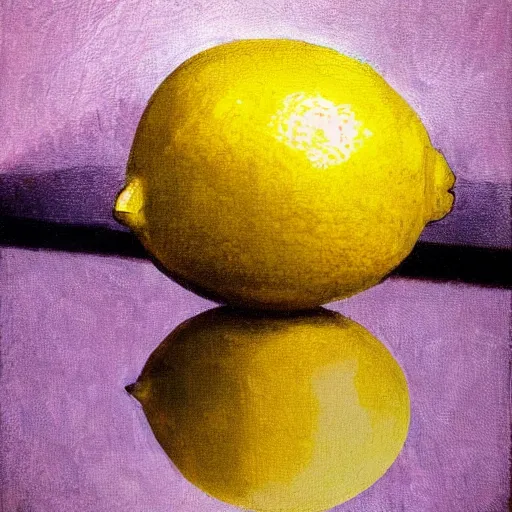 Prompt: a lemon, in a room of mirrors