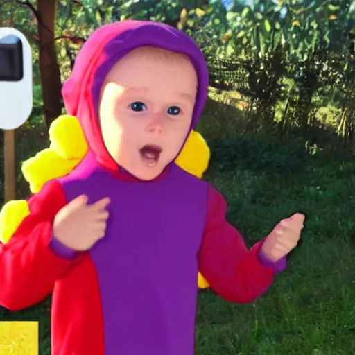 Image similar to gigachad teletubbie