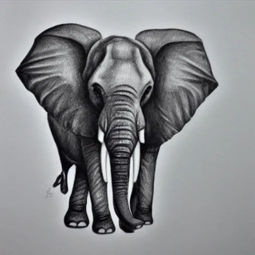 Baby Elephant Drawing - By Masters in Art-saigonsouth.com.vn