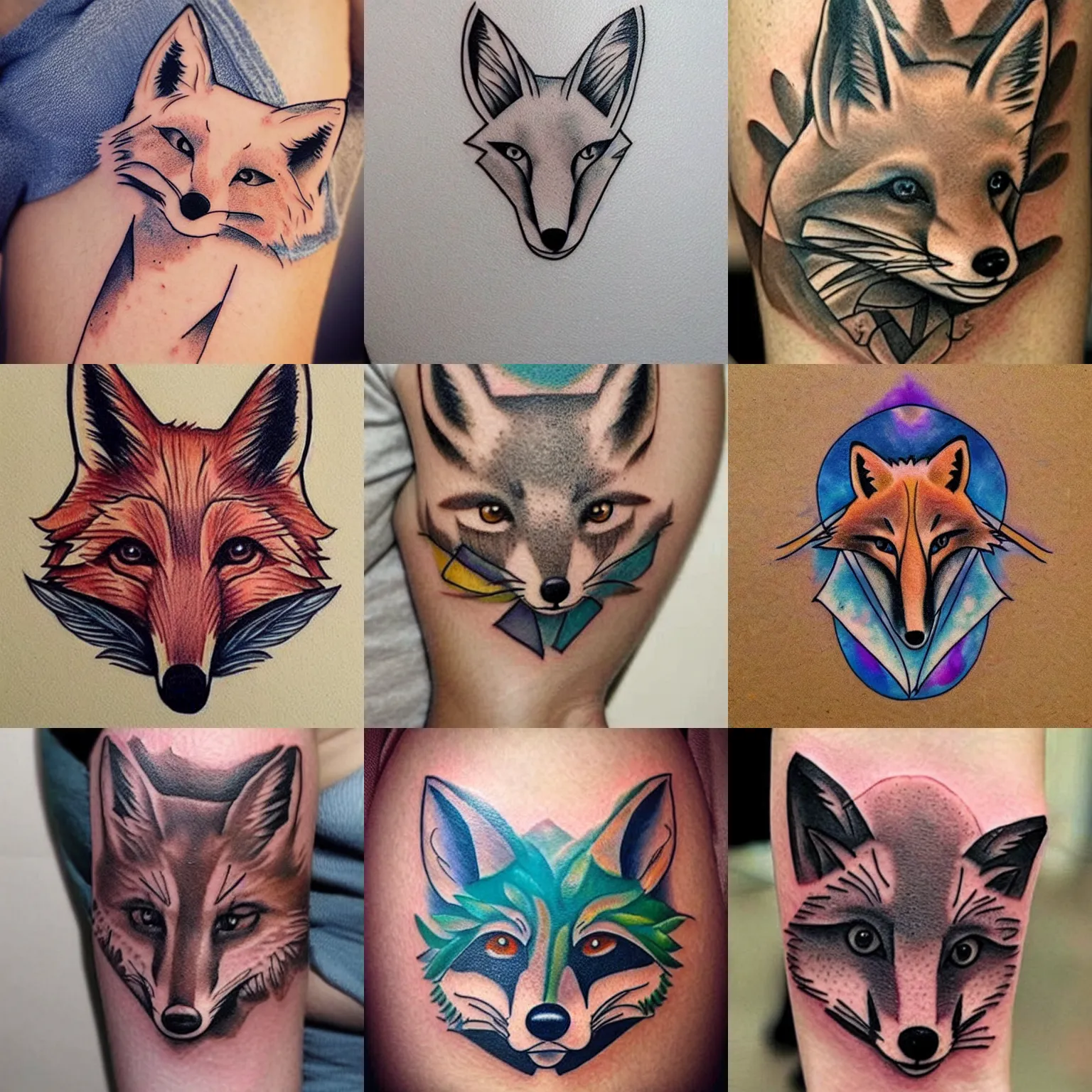Prompt: a sweet idea for a fox tattoo