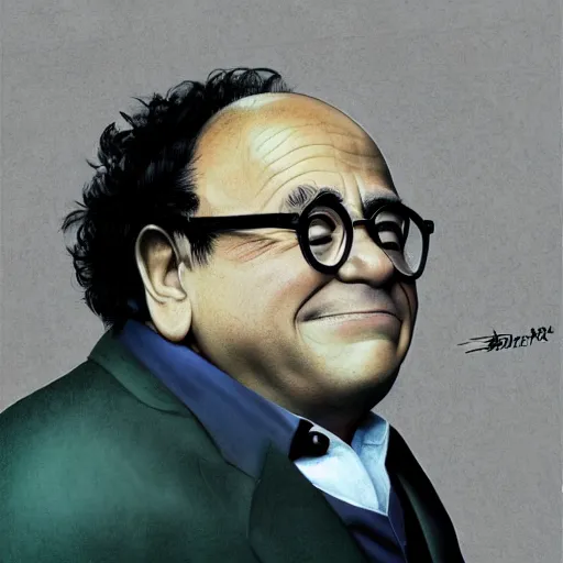 Image similar to a portrait of danny devito posing in a scenic environment by hirohiko araki, jojos bizarre adventure, trending on artstation
