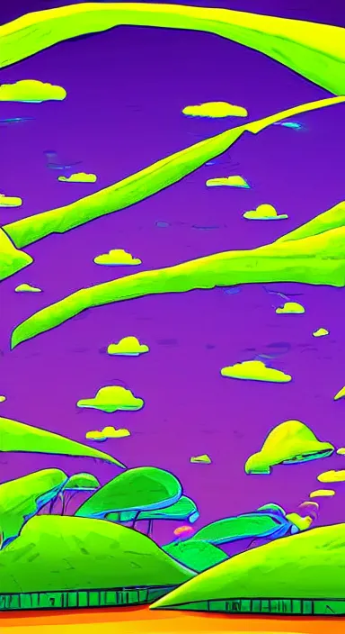 Image similar to purple floating island cartoon app background artwork, digital art, award winning